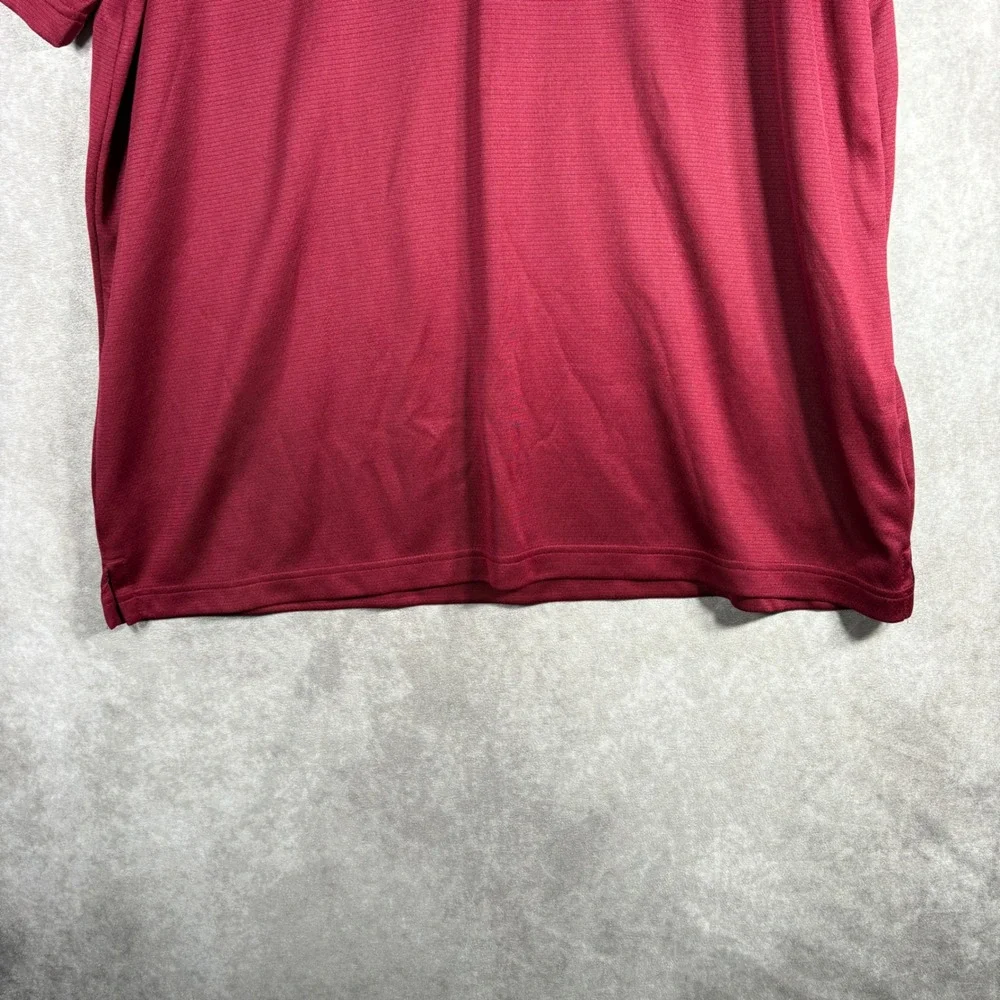 Adidas Polo Mens Size Large‎ Maroon Red Performance Polo Regular Fit Logo Golf